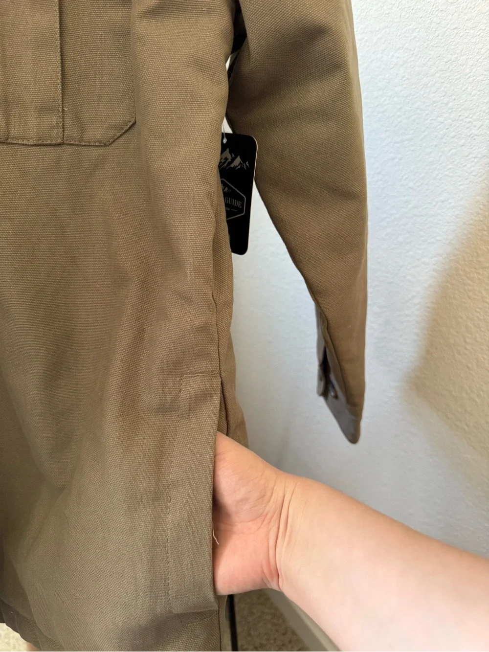 Canyon Guide Cotton Canvas Olive Sherpa Lined Shacket Size L